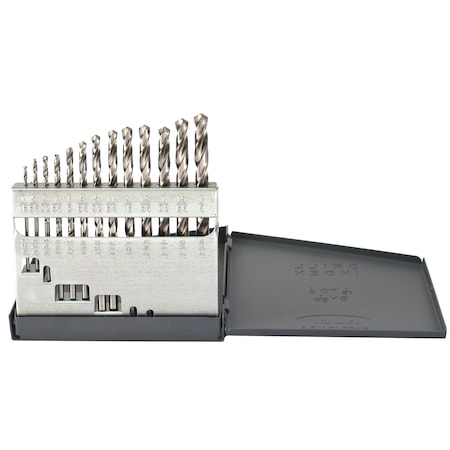 Drillco Drill Bit Set, 13 Pieces, 1/16 in to 1/4 in, Bright Finish 200B13